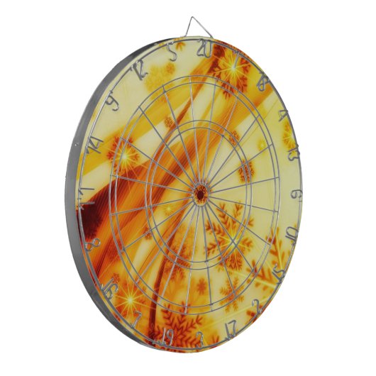 Goldene Weihnachtsschneeflocken Dartscheibe (Vorderseite Links)