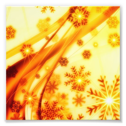 Goldene Weihnachtsschneeflocken Fotodruck (Vorne)