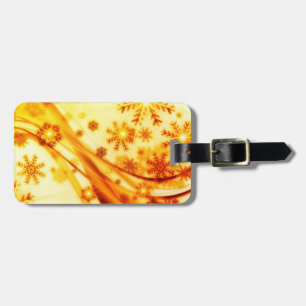 Goldene Weihnachtsschneeflocken Gepäckanhänger