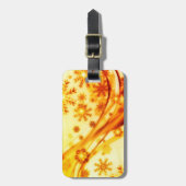 Goldene Weihnachtsschneeflocken Gepäckanhänger (Vorderseite vertikal)