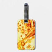 Goldene Weihnachtsschneeflocken Gepäckanhänger (Rückseite vertikal)