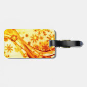 Goldene Weihnachtsschneeflocken Gepäckanhänger (Rückseite horizontal)