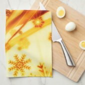 Goldene Weihnachtsschneeflocken Geschirrtuch (Viertel Falte)