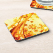 Goldene Weihnachtsschneeflocken Getränkeuntersetzer (Linke Seite)