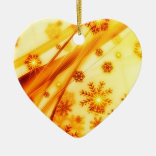 Goldene Weihnachtsschneeflocken Keramik Ornament
