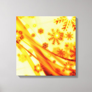 Goldene Weihnachtsschneeflocken Leinwanddruck