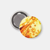 Goldene Weihnachtsschneeflocken Magnet (Vorderseite/Rückseite)