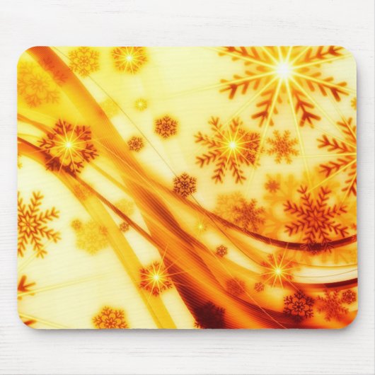 Goldene Weihnachtsschneeflocken Mousepad (Vorne)