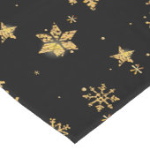 Goldene Weihnachtsschneeflocken Muster Kurzer Tischläufer (Ecke)