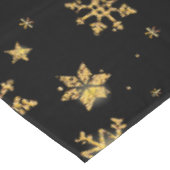 Goldene Weihnachtsschneeflocken Muster Tischdecke (Schrägansicht)