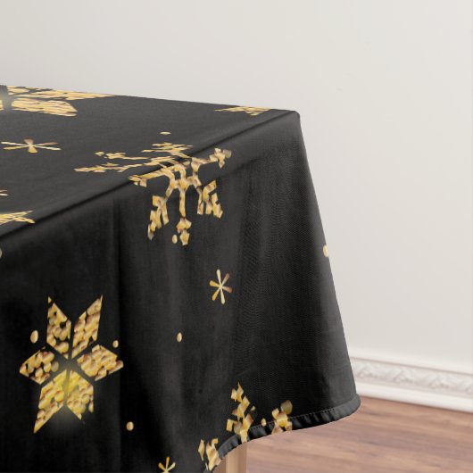 Goldene Weihnachtsschneeflocken Muster Tischdecke (Beispiel)