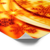 Goldene Weihnachtsschneeflocken Poster (Ecke)