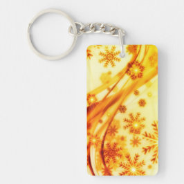 Goldene Weihnachtsschneeflocken Schlüsselanhänger