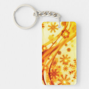 Goldene Weihnachtsschneeflocken Schlüsselanhänger