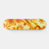 Goldene Weihnachtsschneeflocken Skateboard (Horizontal)
