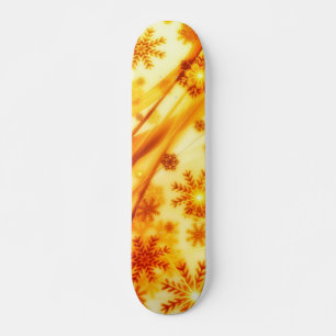 Goldene Weihnachtsschneeflocken Skateboard