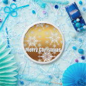 Goldene Weihnachtsschneeflocken - Teller (Party)