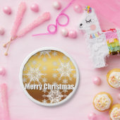 Goldene Weihnachtsschneeflocken - Teller (Party)