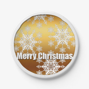 Goldene Weihnachtsschneeflocken - Teller