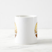 Goldene Weihnachtsschneeflocken Weiße Tasse (Mittel)