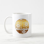 Goldene Weihnachtsschneeflocken Weiße Tasse (Links)