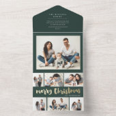 Goldene Weihnachtsskripte im Foto All In One Einladung (Innen Boden)