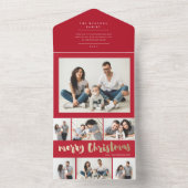 Goldene Weihnachtsskripte im Foto All In One Einladung (Innen Boden)