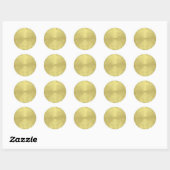 Goldene Weihnachtsstars auf Imitate Foulpapier Runder Aufkleber (Blatt)