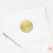 Goldene Weihnachtsstars auf Imitate Foulpapier Runder Aufkleber (Umschlag)