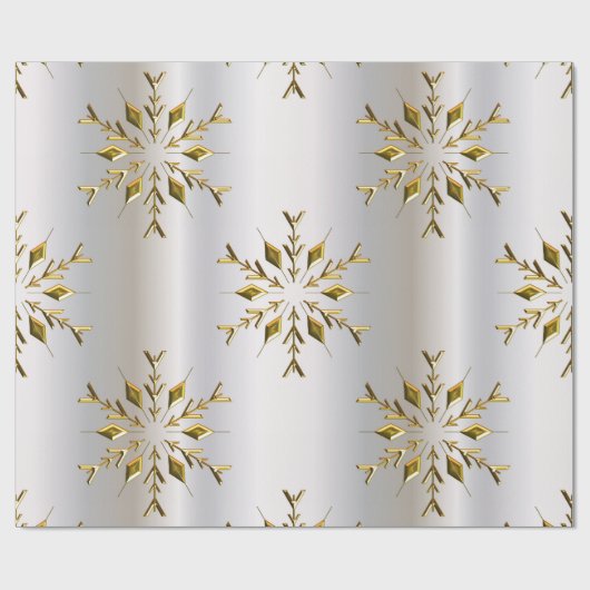 Goldene Weihnachtsstars Geschenkpapier (Flach)