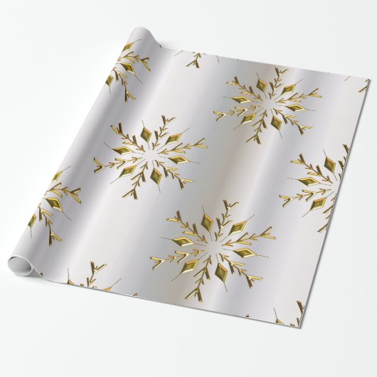 Goldene Weihnachtsstars Geschenkpapier (Ungerollt)