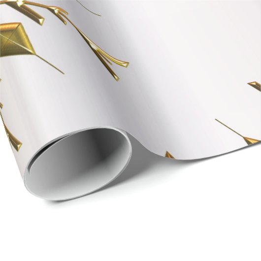 Goldene Weihnachtsstars Geschenkpapier (Rolleneckpunkt)
