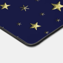 Goldene Weihnachtssterne auf Blue Sky Schreibtischunterlage