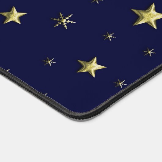 Goldene Weihnachtssterne auf Blue Sky Schreibtischunterlage (Ecke)
