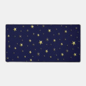 Goldene Weihnachtssterne auf Blue Sky Schreibtischunterlage (Vorderseite)