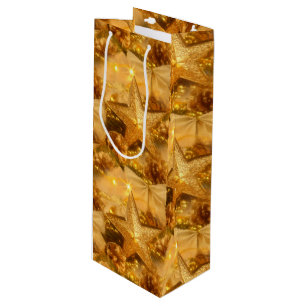Goldene Weihnachtswein Geschenktasche Geschenktüte Für Weinflaschen