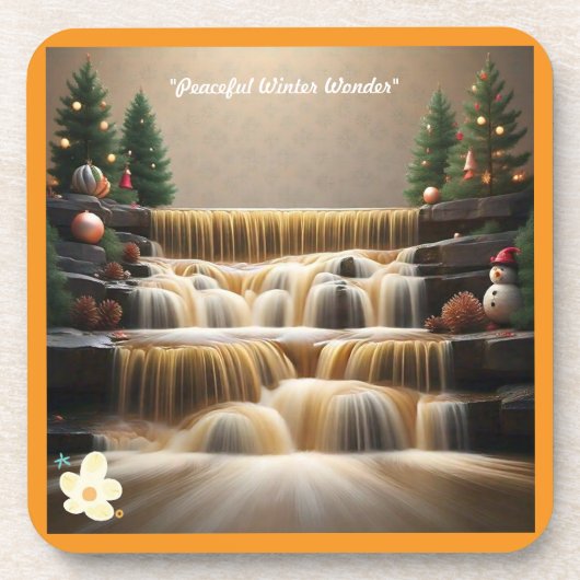 "Goldene Weihnachtswünsche" Getränkeuntersetzer (Vorderseite)