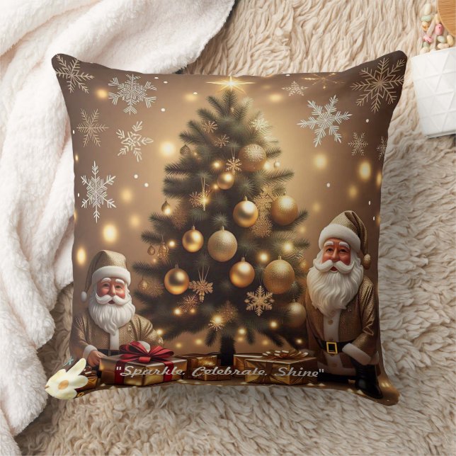 "Goldene Weihnachtswünsche" Kissen (Decke)