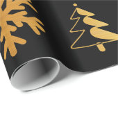 Goldene Weihnachtszahlen auf schwarzem Packpapier (Rolleneckpunkt)