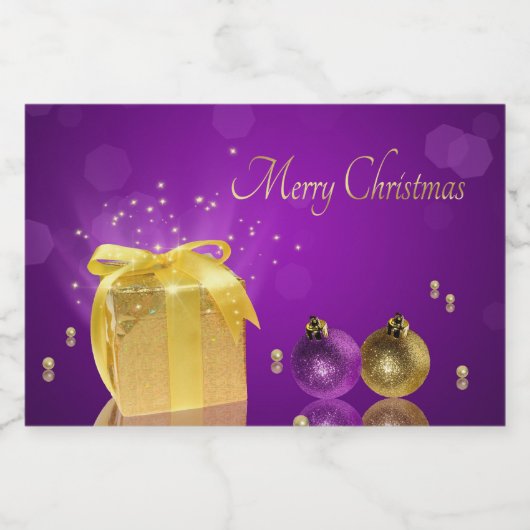 Goldene Weihnachtszeit-Geschenkboxen Lebensmitteletikett (Einzelnes Label)