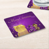 Goldene Weihnachtszeit-Geschenkboxen Rechteckiger Pappuntersetzer (angewinkelt)