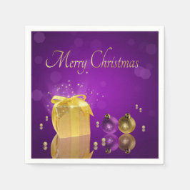 Goldene Weihnachtszeit-Geschenkboxen Serviette