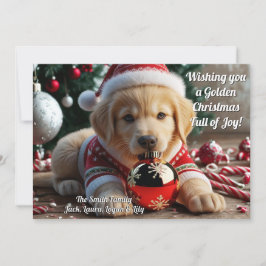 Goldene Weihnachtszeit Goldene Retriever Personali Feiertagskarte