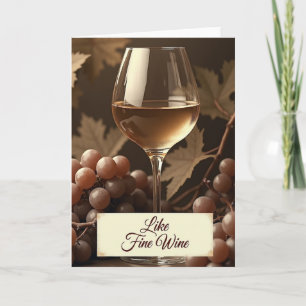 Goldene Wein-Geburtstagskarte Karte