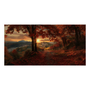 Goldene Weinroute - Piemont Landschaft Poster