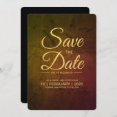 Goldene Weinschrift Save the Date Einladung (Vorne/Hinten)