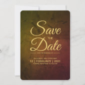 Goldene Weinschrift Save the Date Einladung (Vorderseite)