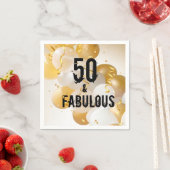 Goldene Weißballons 50 und fabelhaft Serviette (Beispiel)