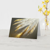 Goldene weiße Federn Karte (Gelbe Blume)