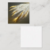 Goldene weiße Federn Mitteilungskarte (Vorne/Hinten)